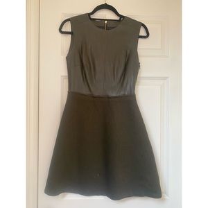 Zara Olive Green Faux Leather Mini Dress Size Small